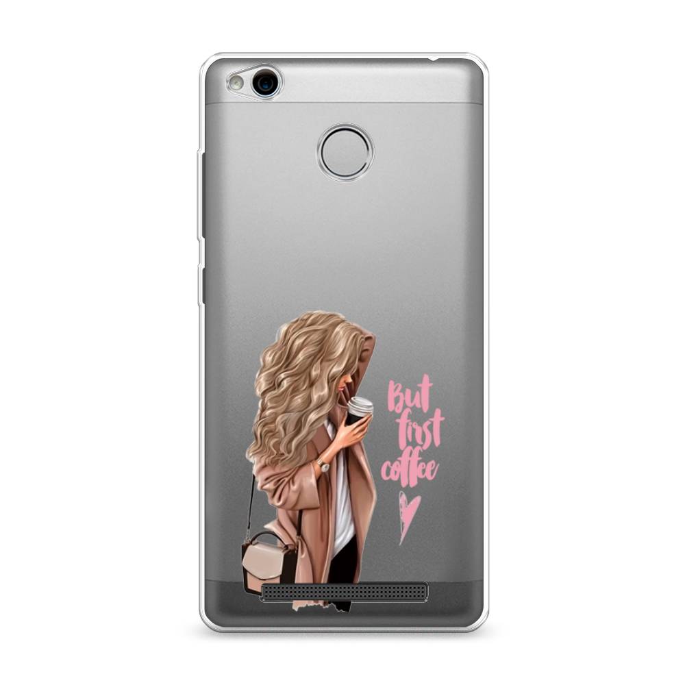 фото Силиконовый чехол "девушка с кофе" на xiaomi redmi 3 pro (3s) awog
