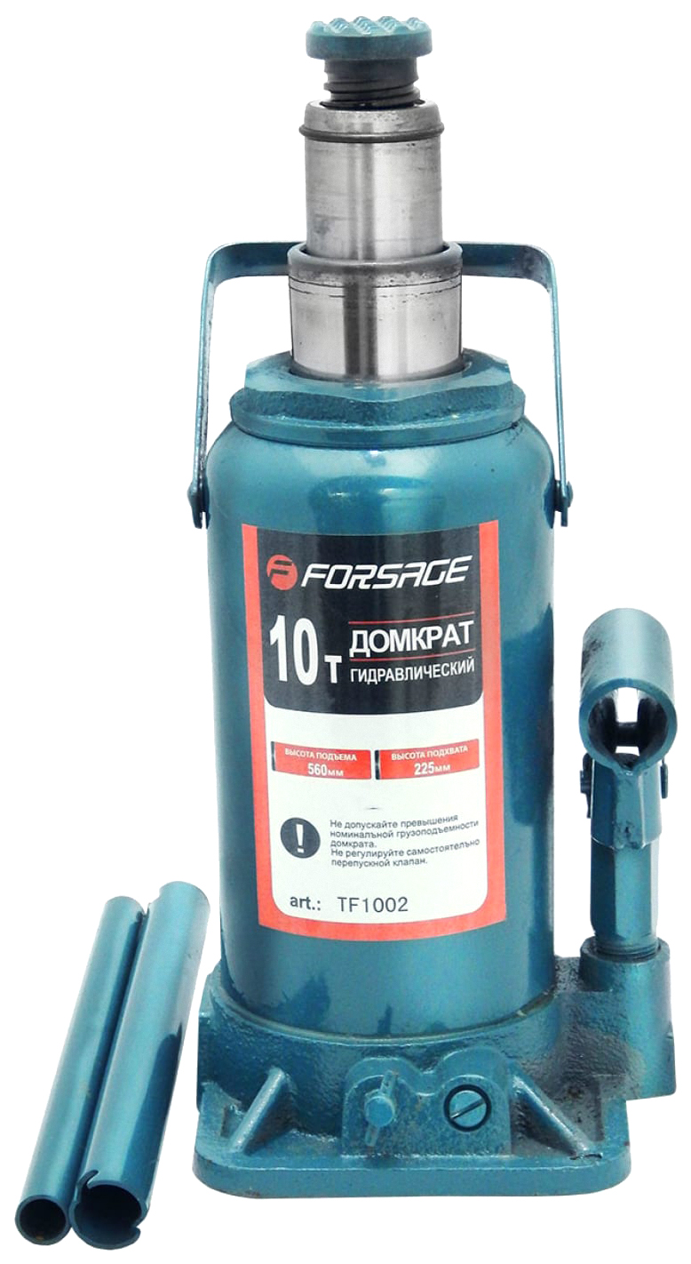 

Домкрат бутылочный Forsage с двумя штоками (h min 225 мм, h max 560 мм), 10т., ftf1002