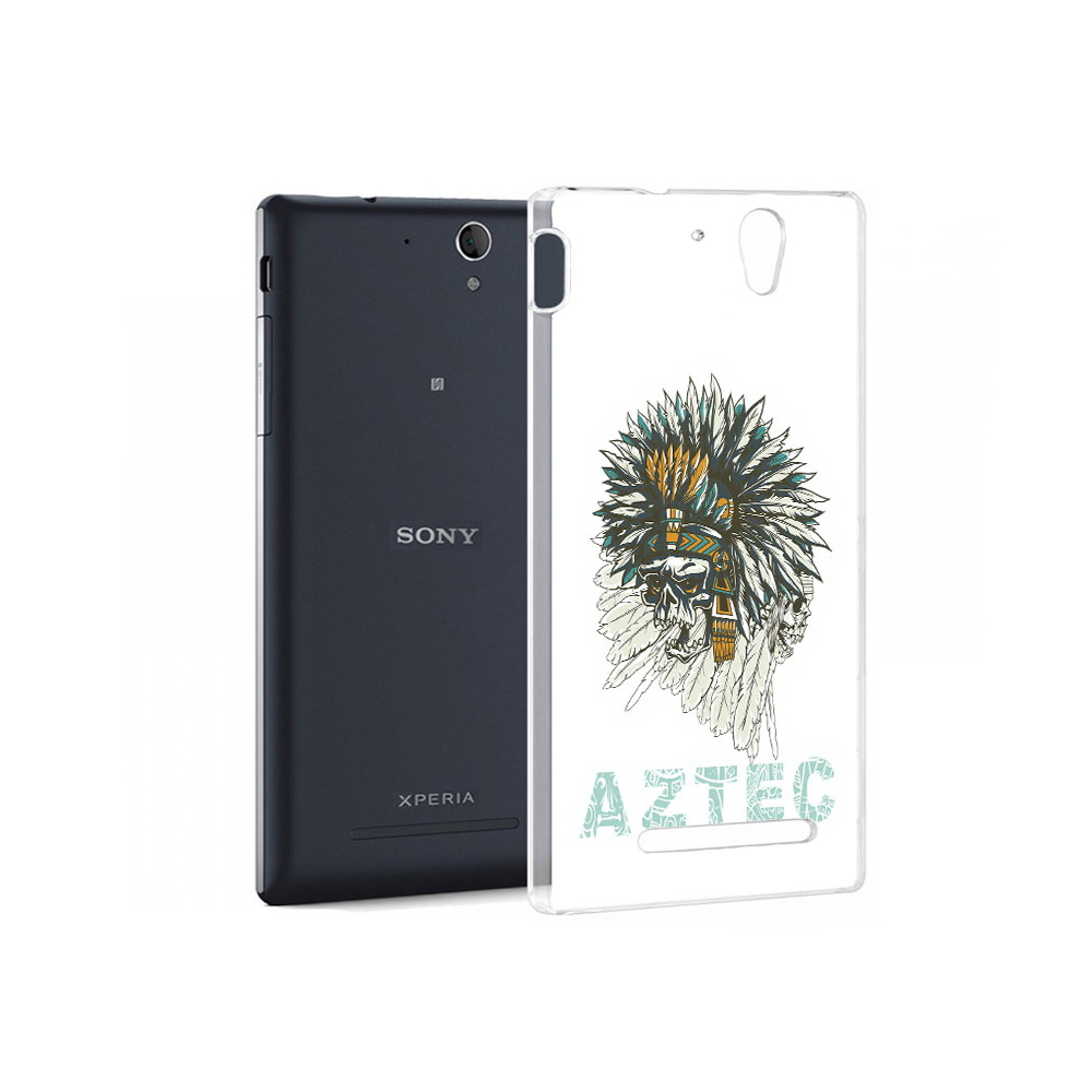 

Чехол MyPads Tocco для Sony Xperia C5 Ultra скелет индеец (PT16261.253.602), Прозрачный, Tocco