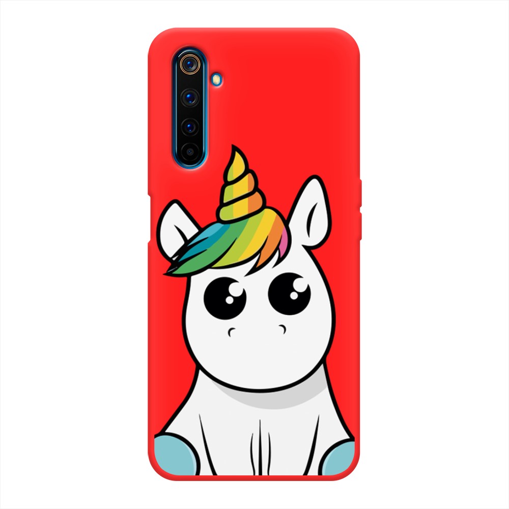 

Матовый силиконовый чехол "Глазастый единорог" на Realme 6 Pro, Глазастый единорог