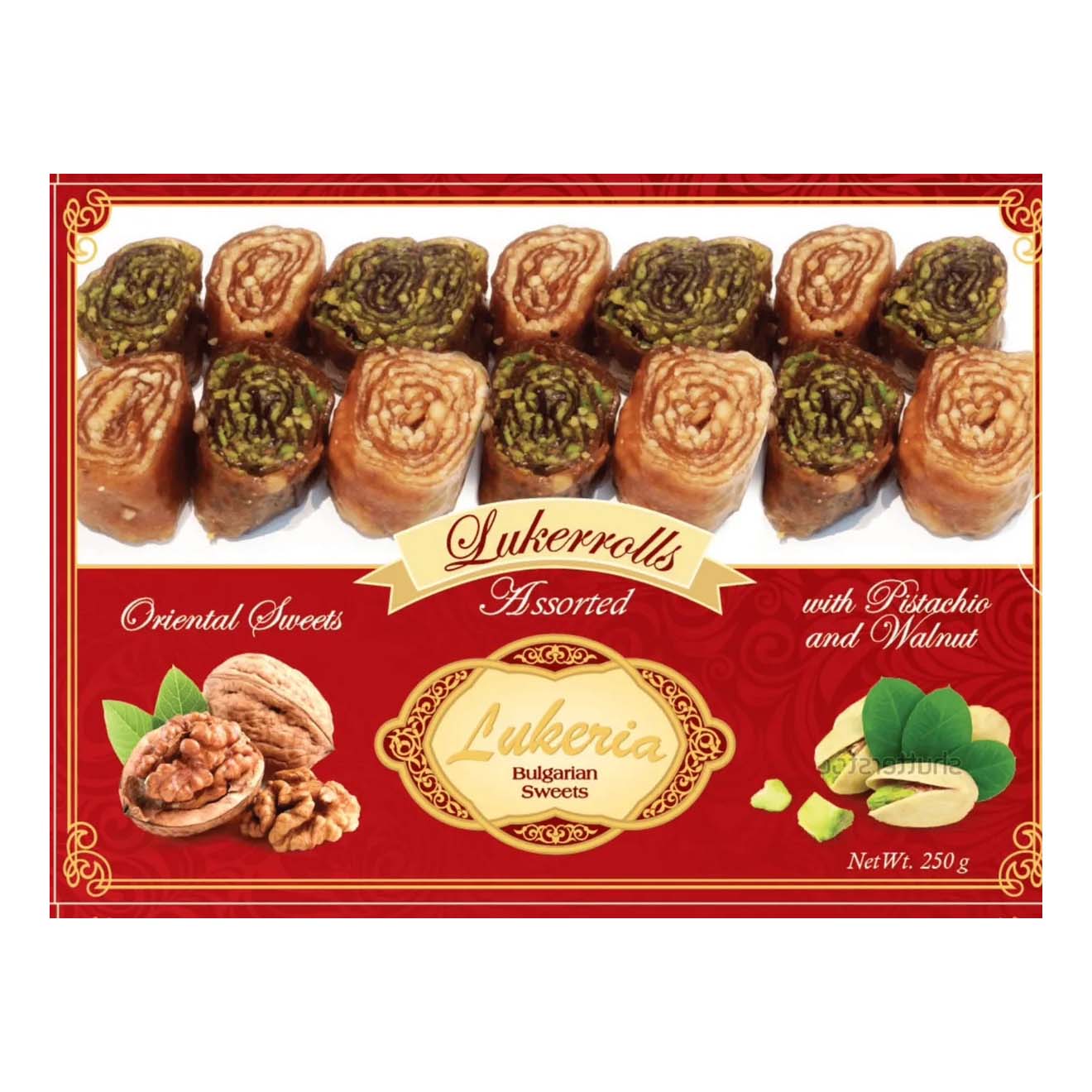 

Рахат-лукум Lukeria Lukerrolls Ассорти с фисташкой и грецким орехом 250 г