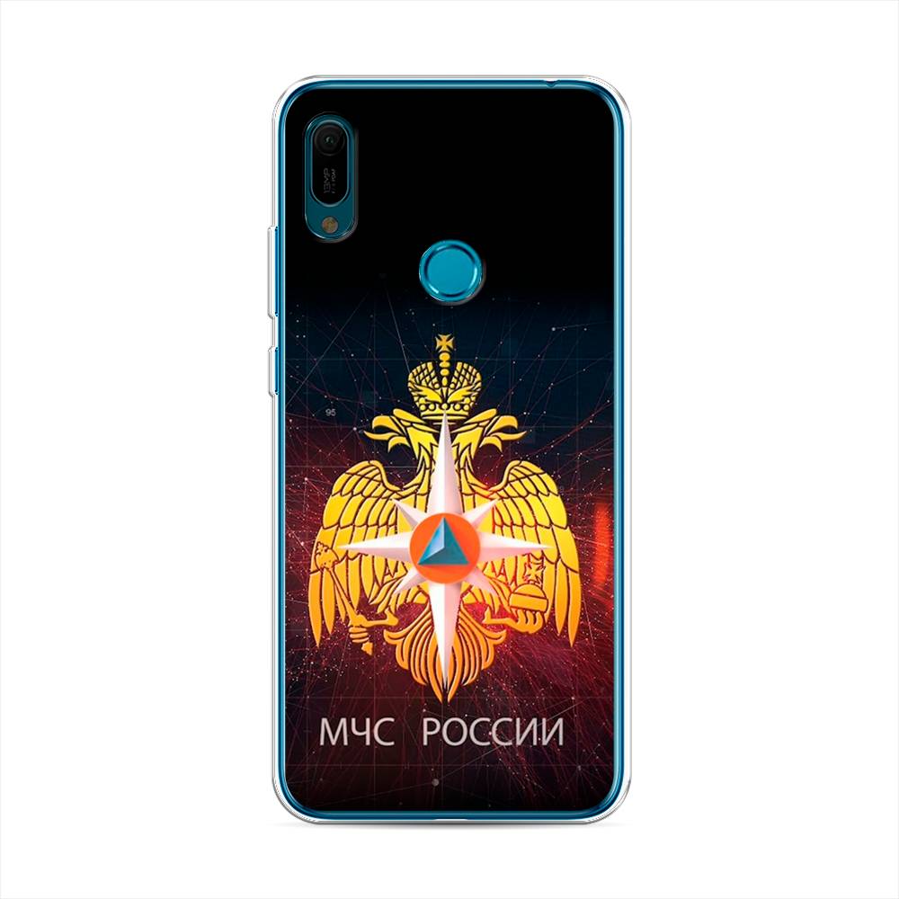 

Чехол Awog на Huawei Y6 2019 "МЧС России", Черный;желтый;красный, 68650-5