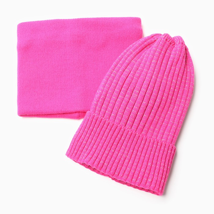 Комплект для девочки (шапка, снуд), цвет малиновый, размер 48-52 комплект толстовка и брюки малиновый dan maralex