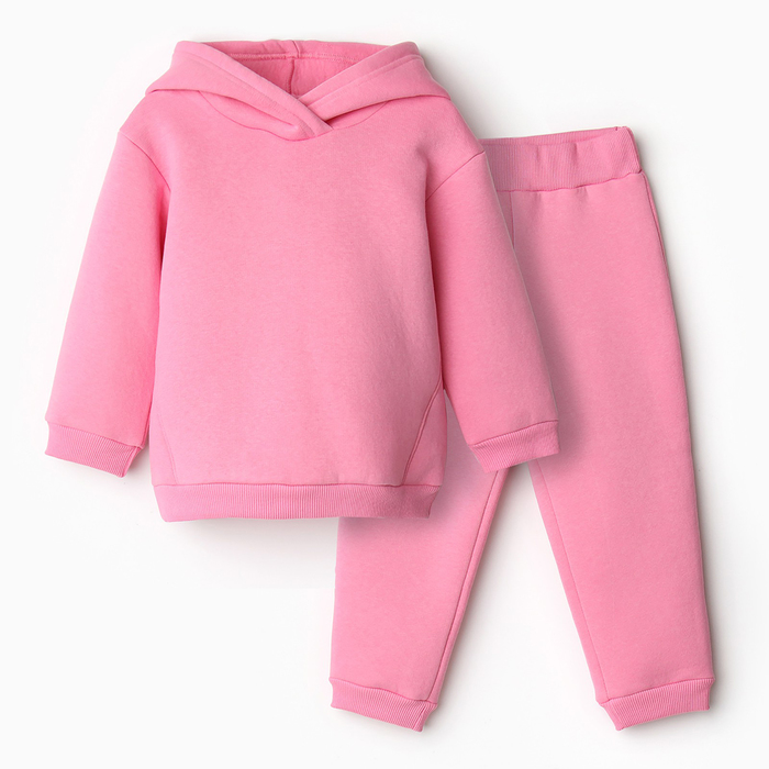 Комплект для девочки (толстовка, брюки), НАЧеС, цвет розовый, рост 86 см (52)