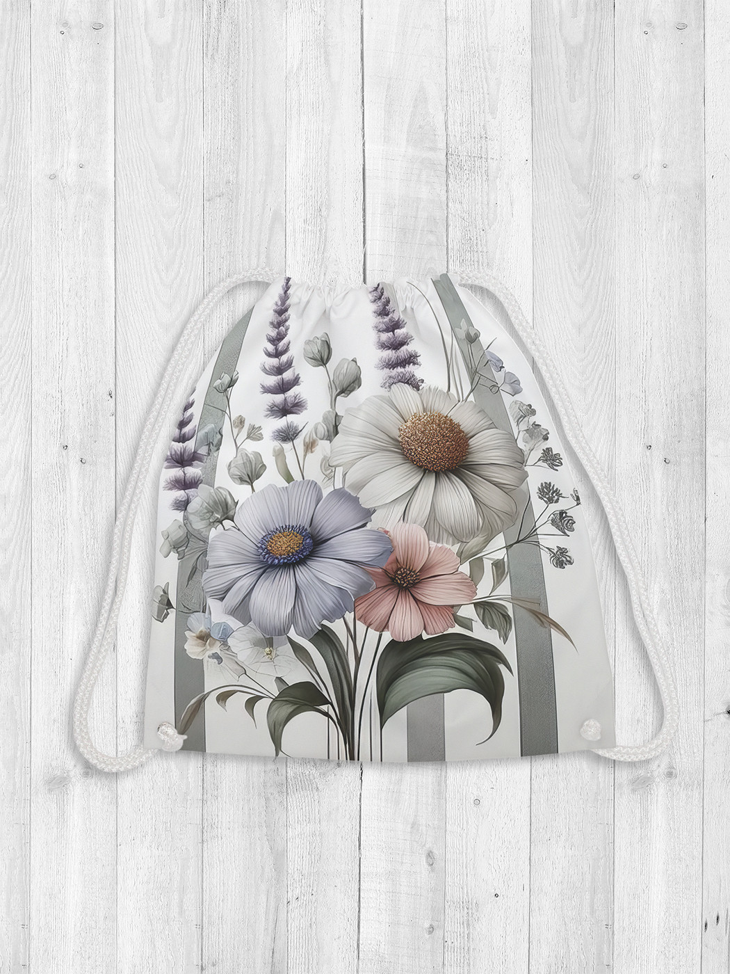 

Сумка мешок для обуви JoyArty Букет на полосках 38x40 bpa sd2847, Зеленый, Букет на полосках