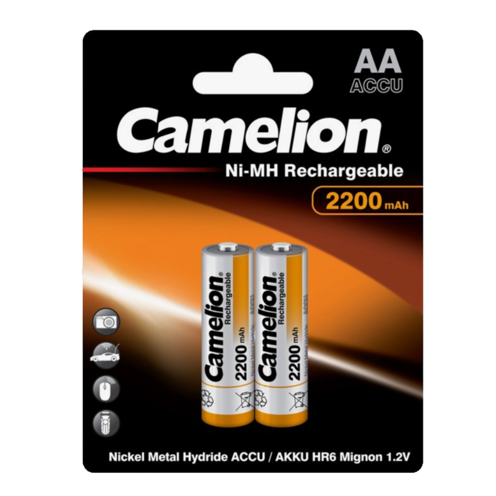 

Аккумулятор бытовой Camelion HR6 AA Ni-Mh 2200mAh 1.2V (2 шт), HR6 AA Ni-Mh 2200mAh
