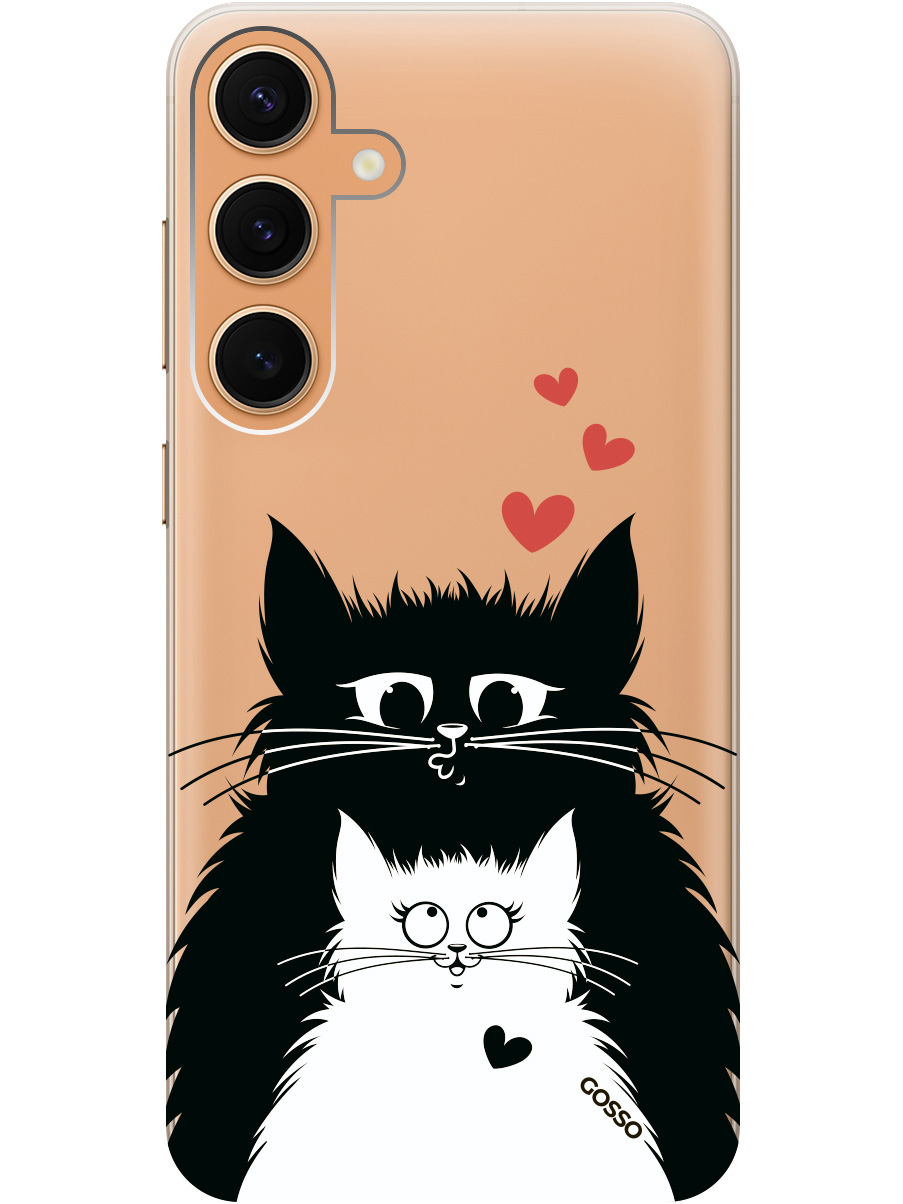 

Силиконовый чехол на Samsung Galaxy S24+ с рисунком "Cats in Love" прозрачный, Прозрачный;белый;красный;черный, 20011906