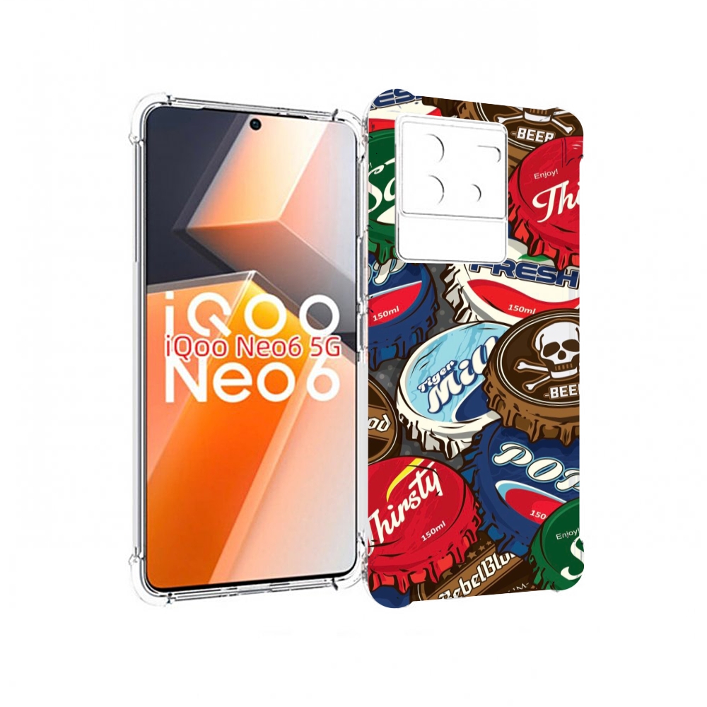 

Чехол MyPads крышки от баночек для Vivo iQoo Neo 6 5G, Прозрачный, Tocco