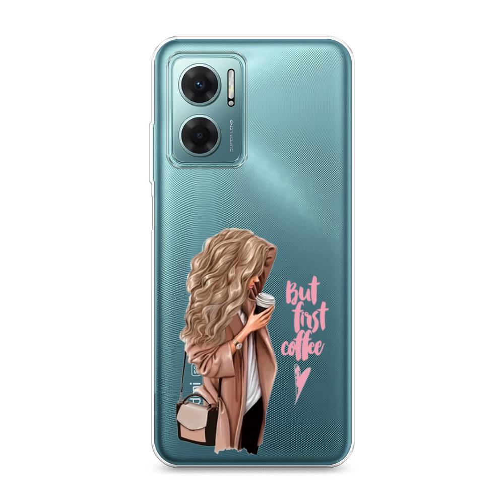 

Силиконовый чехол "Девушка с кофе" на Xiaomi Redmi 10 5G, Девушка с кофе