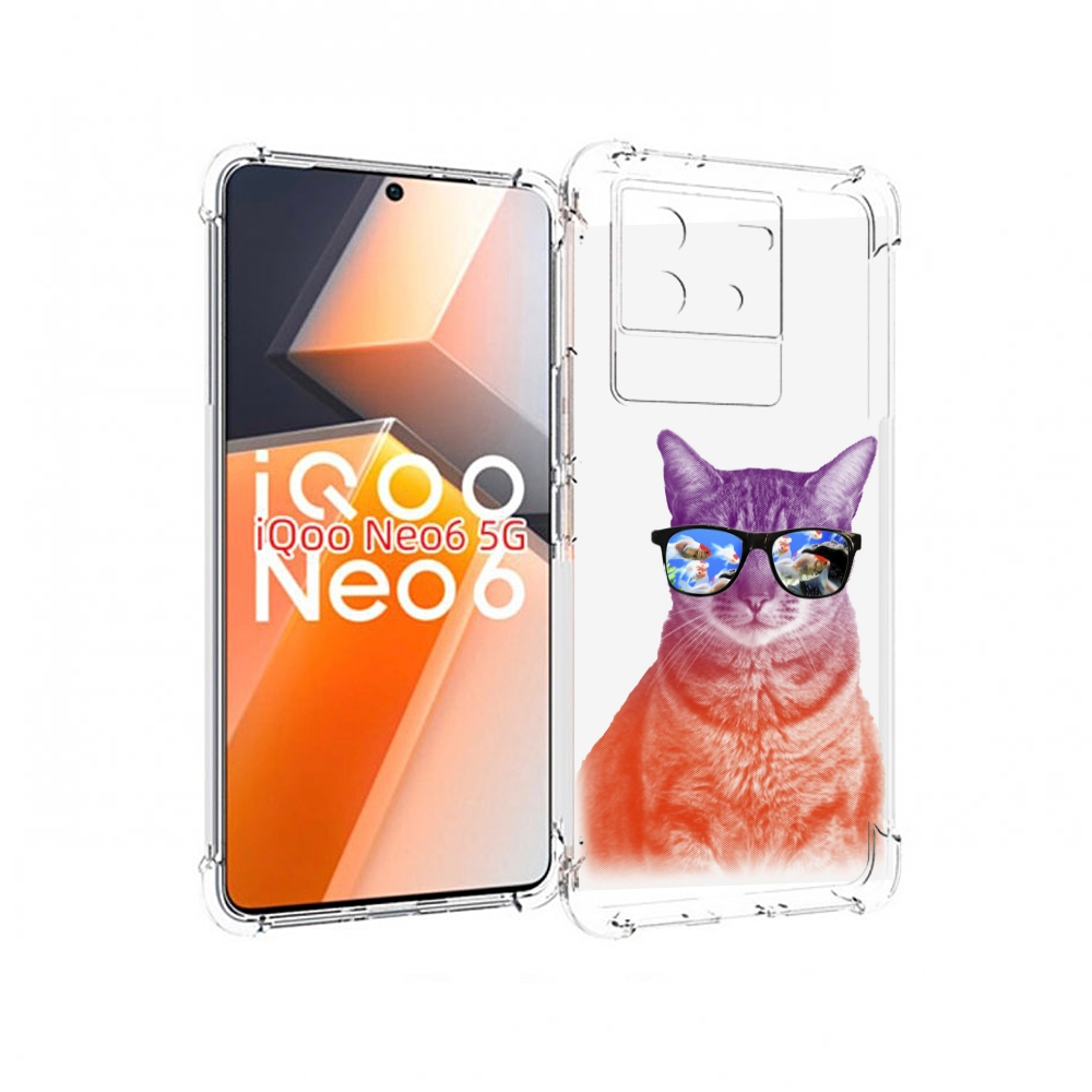 

Чехол MyPads крутой кот-2 для Vivo iQoo Neo 6 5G, Прозрачный, Tocco