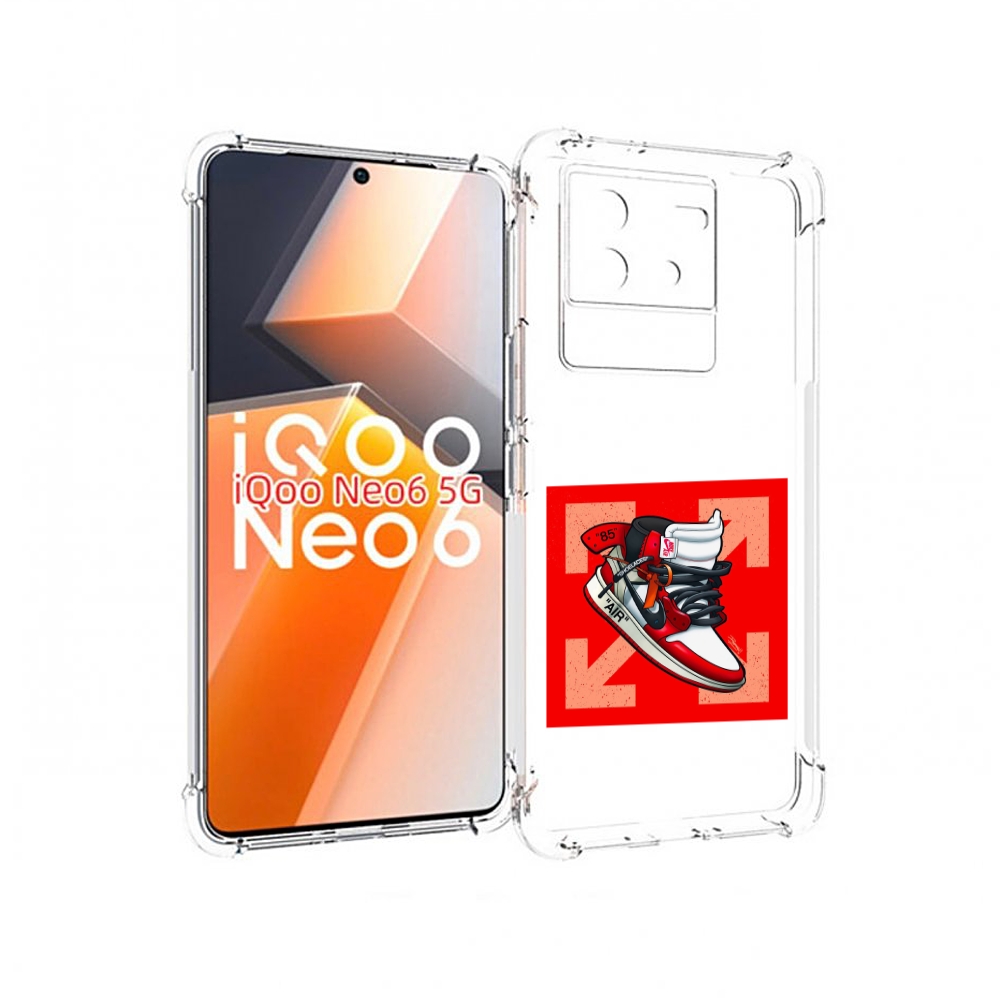 Чехол MyPads кроссовок джордан офвайт для Vivo iQoo Neo 6 5G