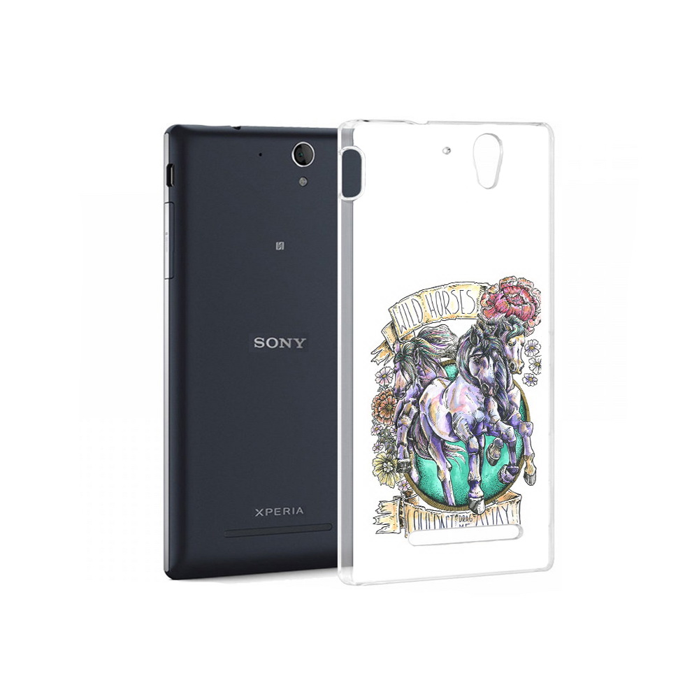 

Чехол MyPads Tocco для Sony Xperia C5 Ultra рисунок коней в цветах (PT16261.253.582), Прозрачный, Tocco