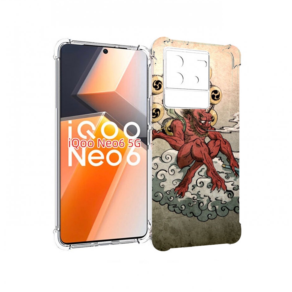 

Чехол MyPads красный чертик на облаке для Vivo iQoo Neo 6 5G, Прозрачный, Tocco