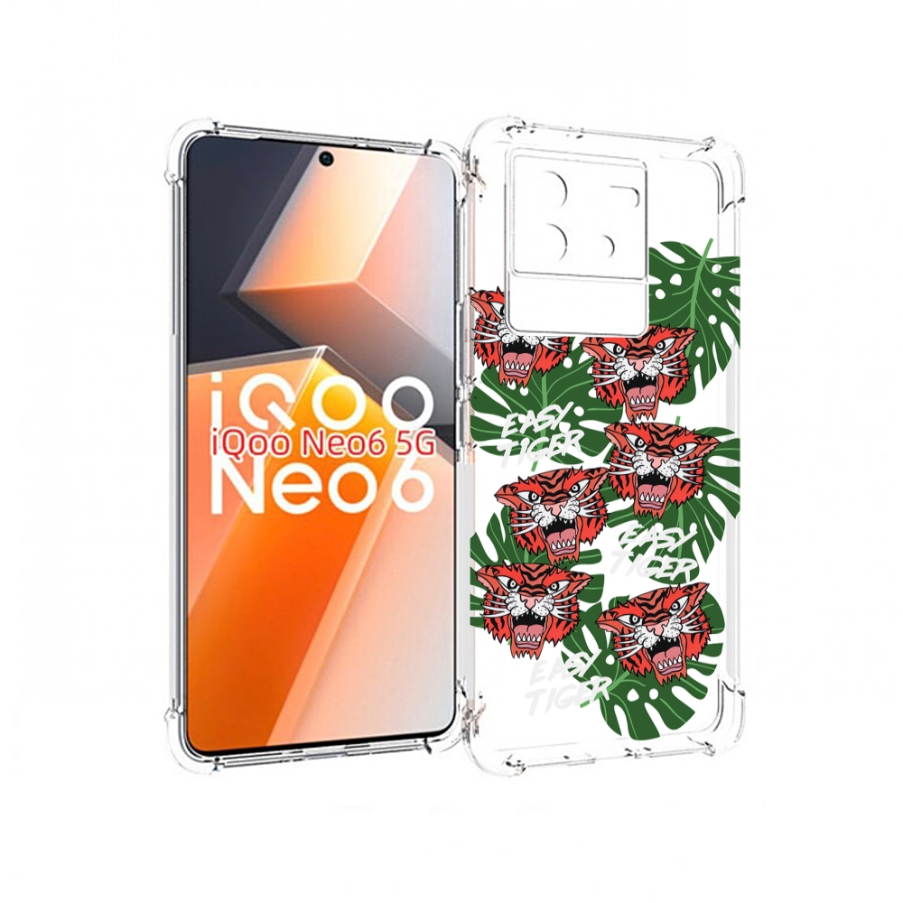 

Чехол MyPads красные-тигры для Vivo iQoo Neo 6 5G, Прозрачный, Tocco