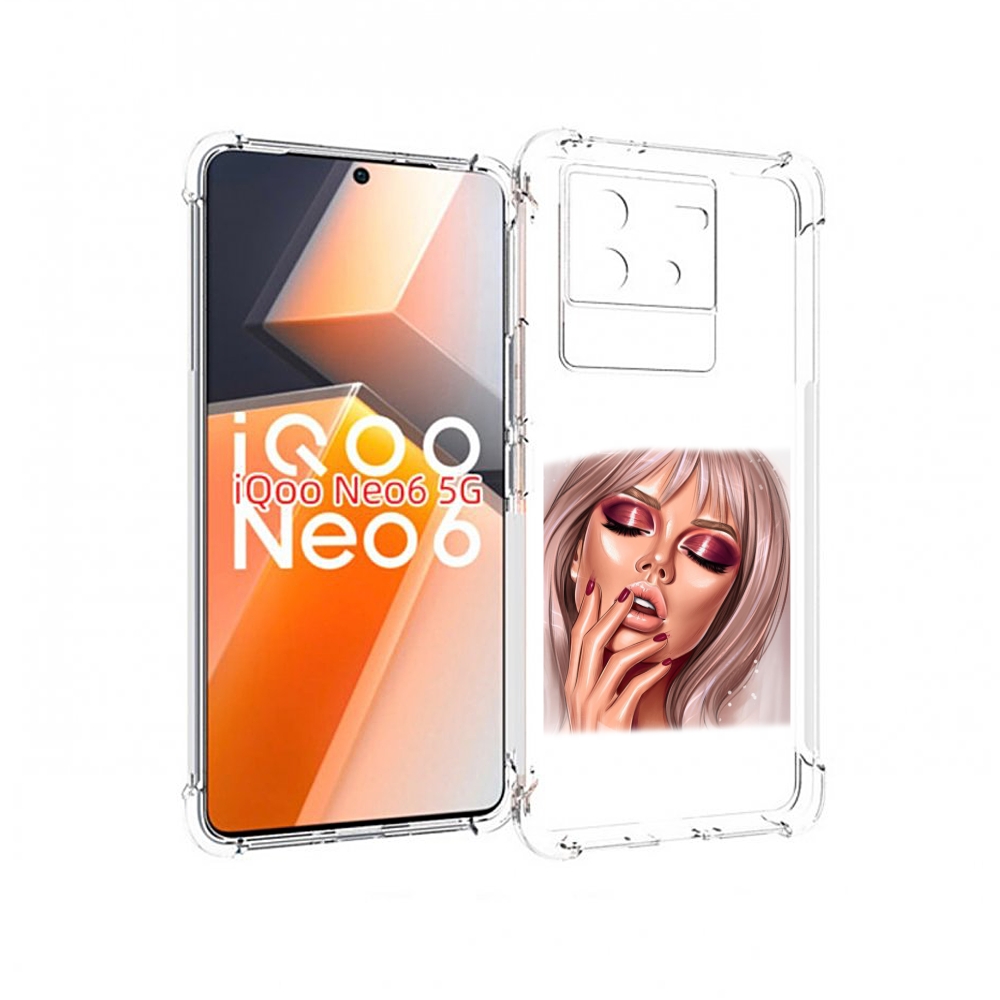 

Чехол MyPads красивый-портрет-девушки женский для Vivo iQoo Neo 6 5G, Прозрачный, Tocco