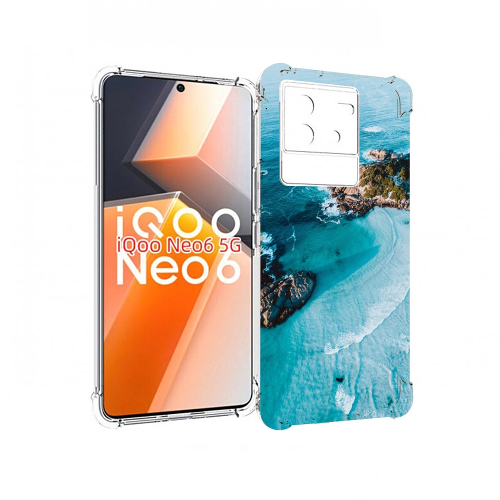 

Чехол MyPads красивый голубой залив для Vivo iQoo Neo 6 5G, Прозрачный, Tocco