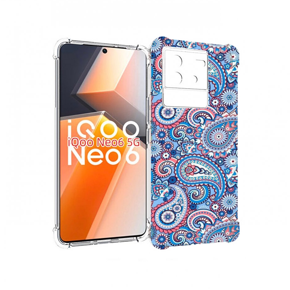 

Чехол MyPads красивый голубой арнамент для Vivo iQoo Neo 6 5G, Прозрачный, Tocco
