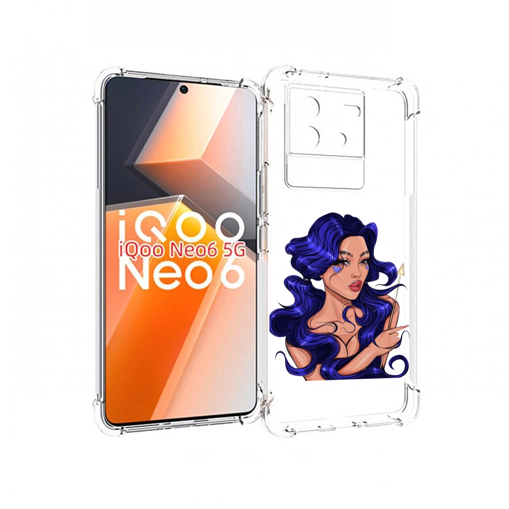 

Чехол MyPads красивая-девушка-с-синими-волосами женский для Vivo iQoo Neo 6 5G, Прозрачный, Tocco