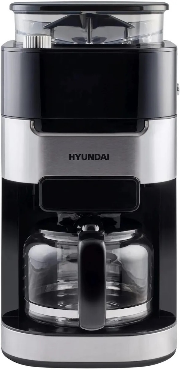 

Кофеварка Hyundai HYD-1216, капельная, черный / серебристый