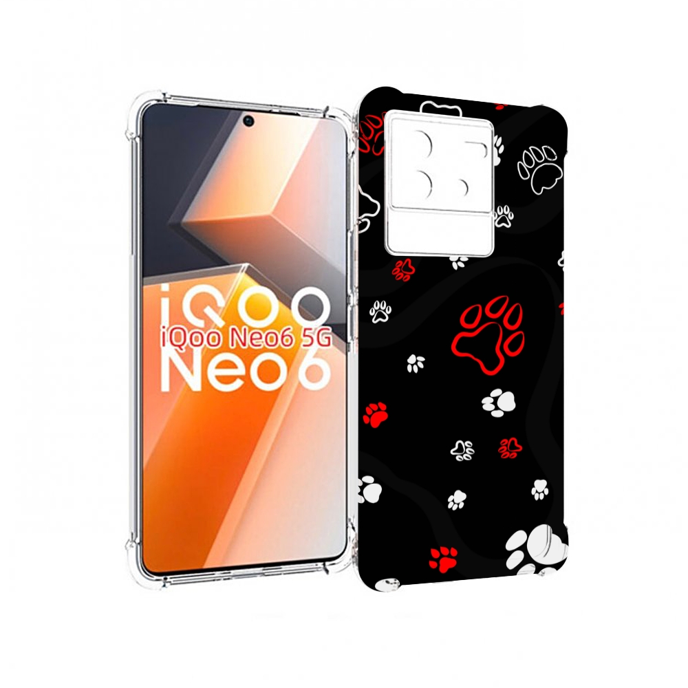 

Чехол MyPads кошачьи-лапки для Vivo iQoo Neo 6 5G, Прозрачный, Tocco