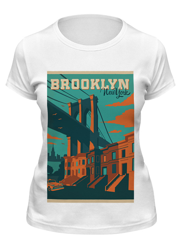 

Футболка женская Printio Brooklyn белая S, Белый, Brooklyn