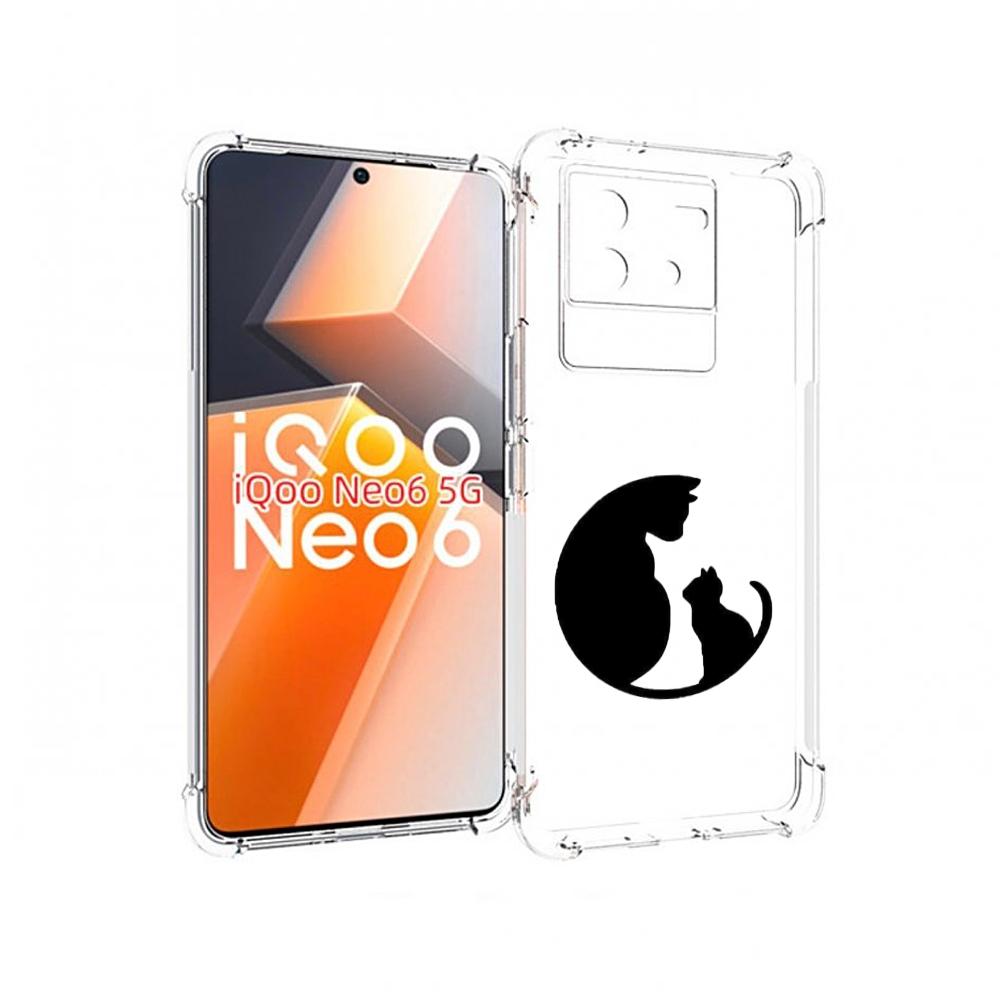 

Чехол MyPads коты в полукруге для Vivo iQoo Neo 6 5G, Прозрачный, Tocco