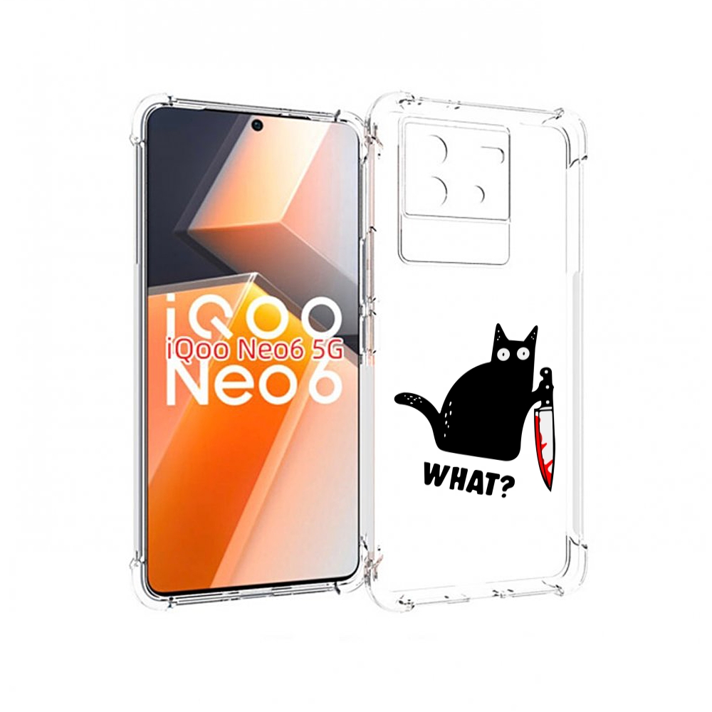 

Чехол MyPads котик-убийца для Vivo iQoo Neo 6 5G, Прозрачный, Tocco