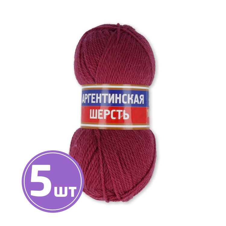 

Пряжа Камтекс Аргентинская шерсть 088, брусника, 5 шт по 100 г, Фиолетовый
