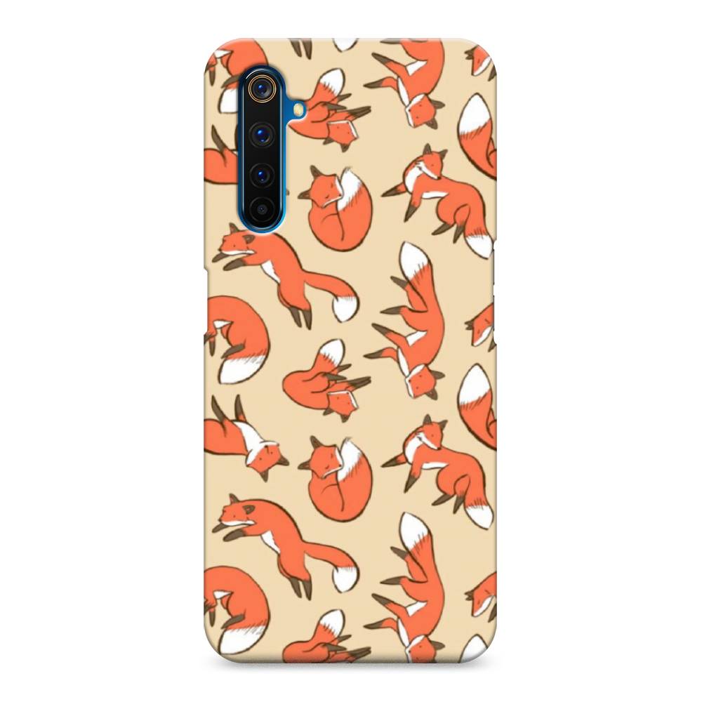 

Пластиковый чехол "Лисички фон" на Realme 6 Pro, 252820-2