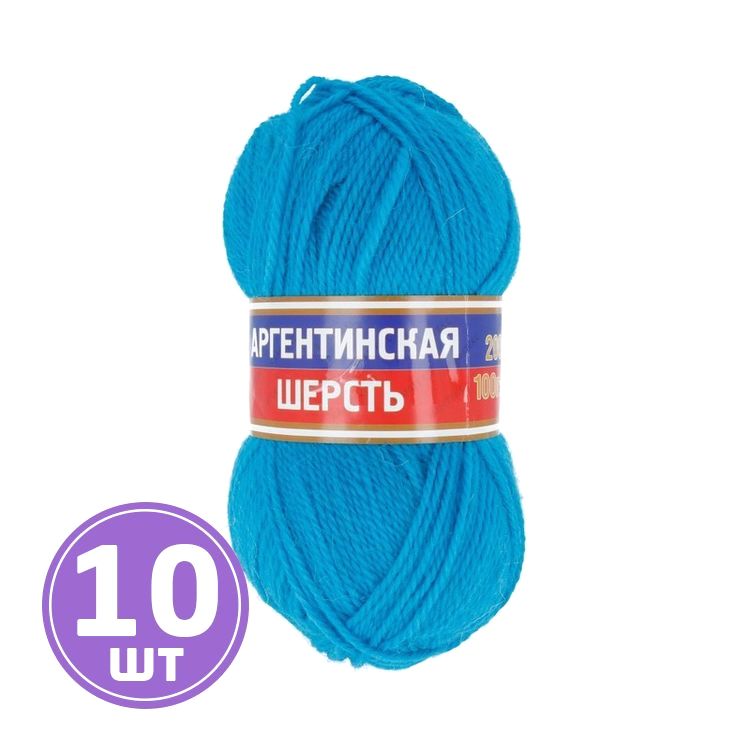 

Пряжа Камтекс Аргентинская шерсть 024, бирюза, 10 шт по 100 г, Бирюзовый