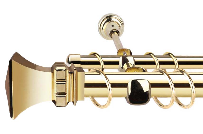 

Карниз Корети кованый двухрядный для тюля штор и портьеры, золотой, 200см, Золотистый, Корети