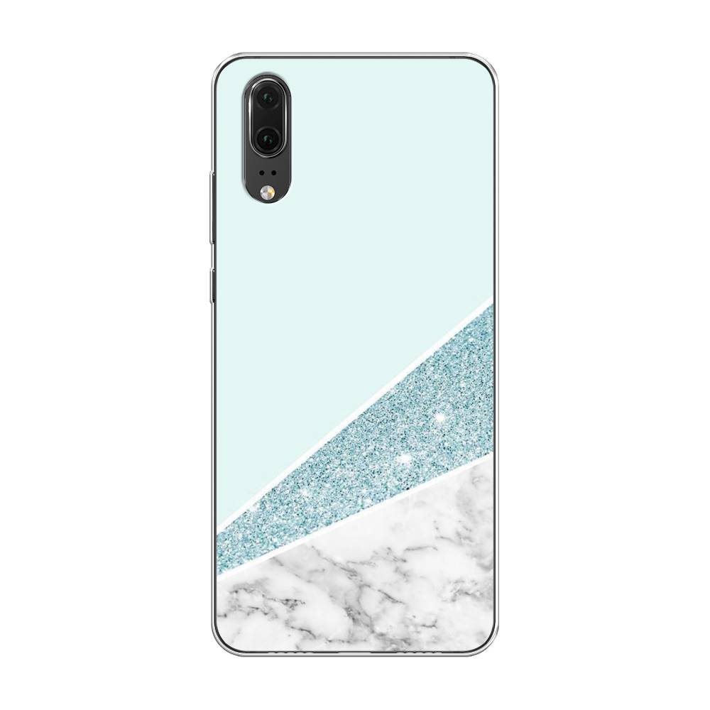 

Чехол Awog на Huawei P20 "Мрамор с голубыми блестками", Голубой;белый, 64350-3