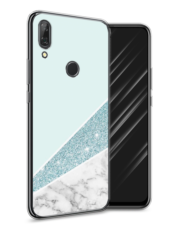 

Чехол Awog на Huawei P Smart Z "Мрамор с голубыми блестками", Голубой;белый, 69450-3