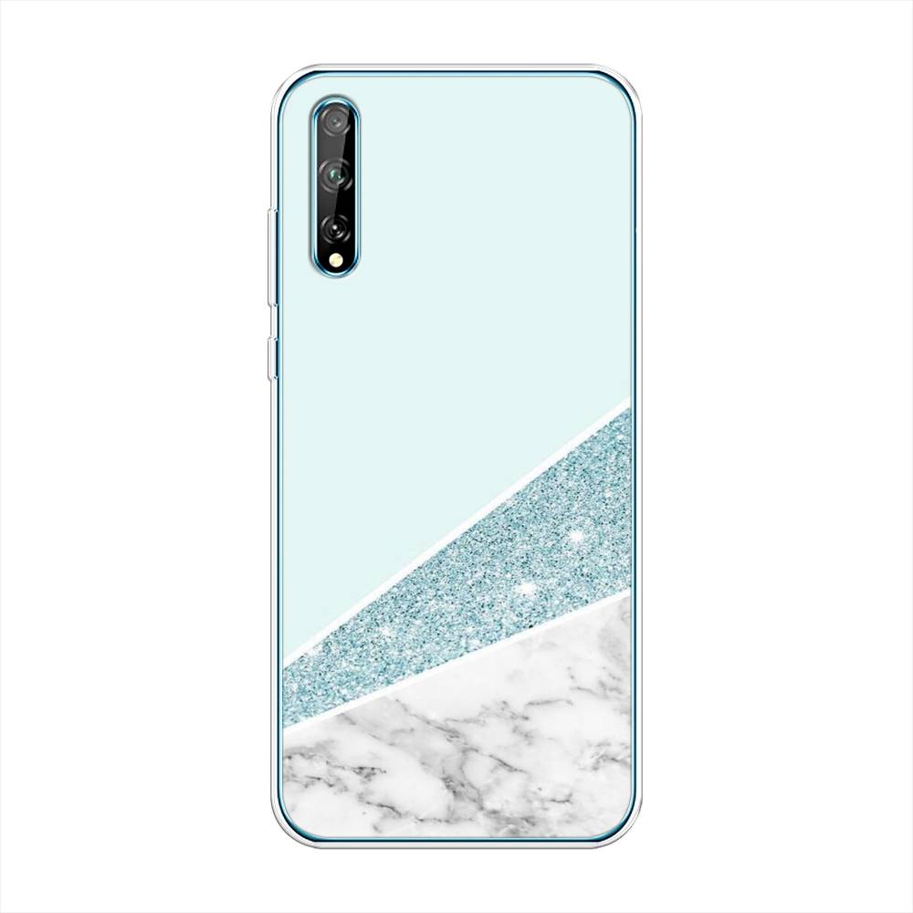 

Чехол Awog на Huawei P Smart S "Мрамор с голубыми блестками", Голубой;белый, 6103550-3