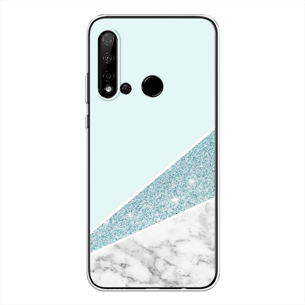 

Чехол Awog на Huawei Nova 5i "Мрамор с голубыми блестками", Голубой;белый, 69850-3
