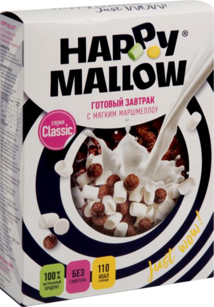 Сухой завтрак шарики Happy Mallow Classic с мягким маршмеллоу 240 г