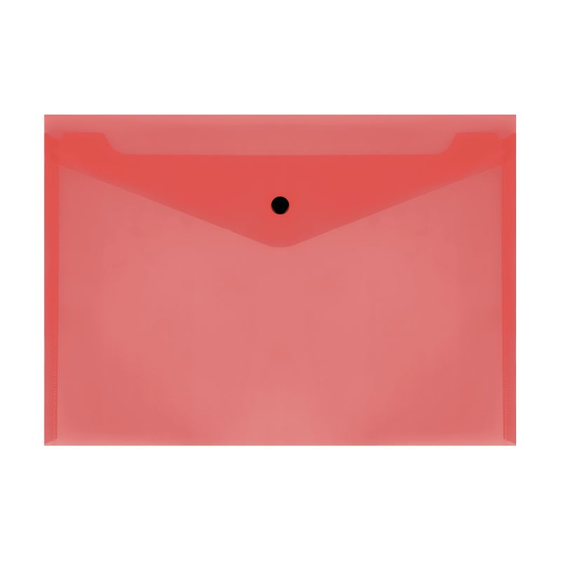 Папка-конверт на кнопке inФОРМАТ (А4, 150мкм, пластик) красная непрозрачная, 30шт.