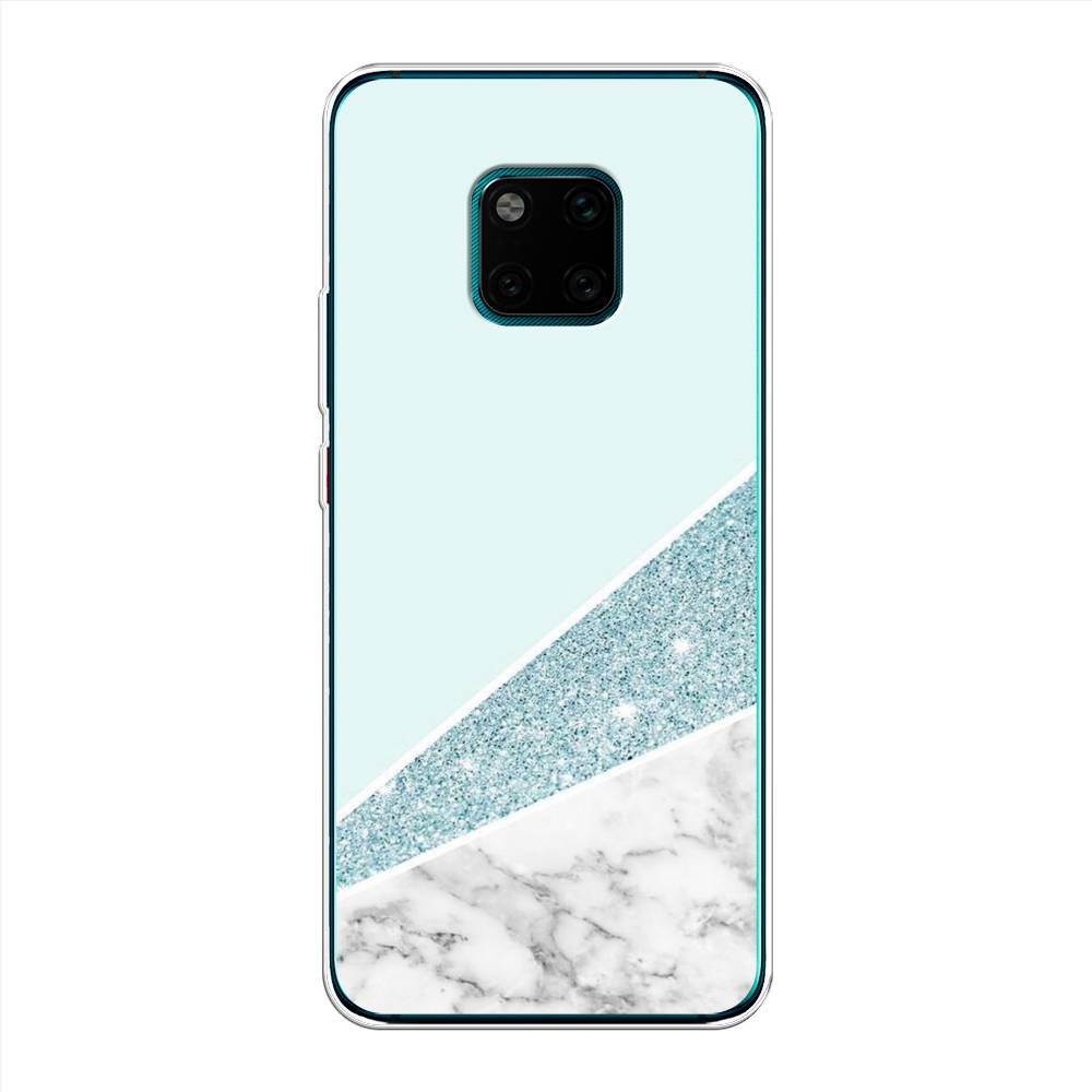 

Чехол Awog на Huawei Mate 20 Pro "Мрамор с голубыми блестками", Голубой;белый, 67050-3