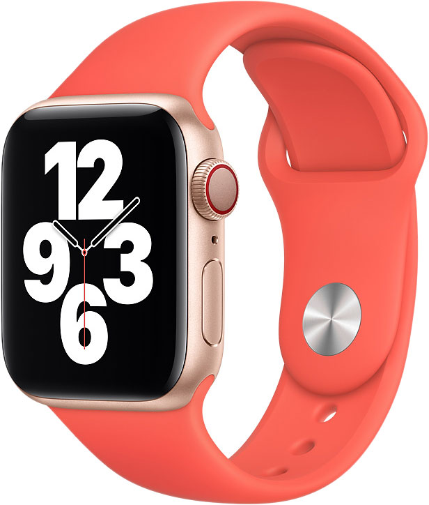 фото Ремешок apple для смарт-часов apple watch 44mm pink citrus sport band (myaw2zm/a)