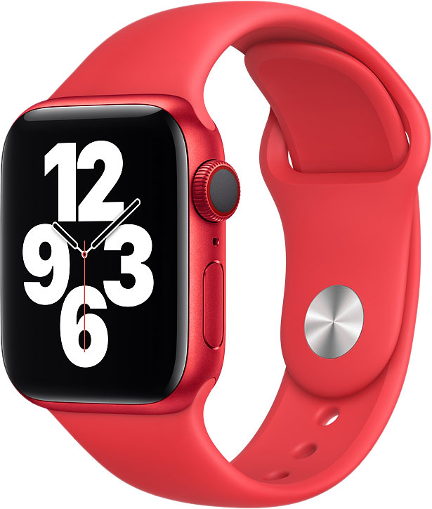 фото Ремешок apple для смарт-часов apple watch 44mm (product) red sport band (myav2zm/a)