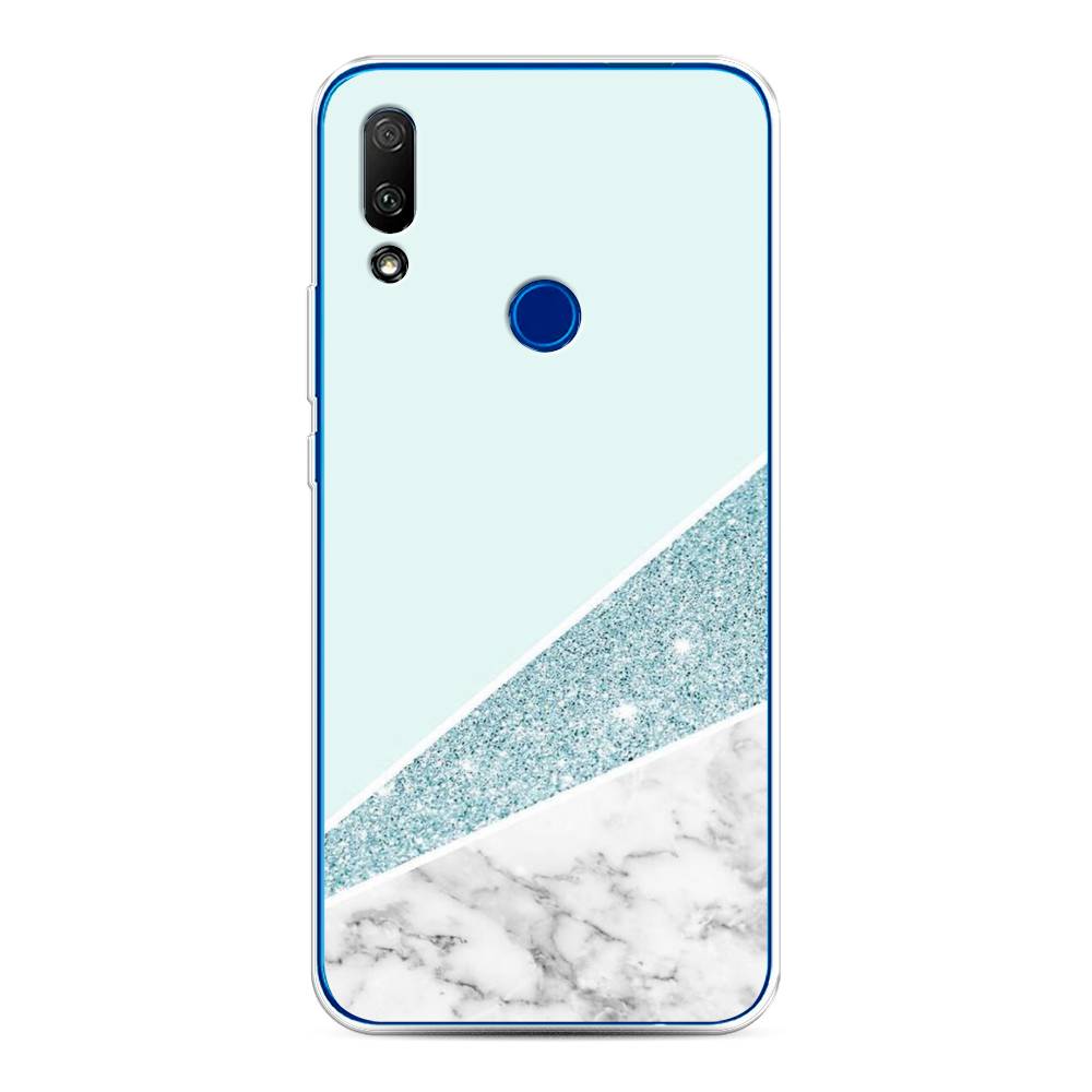 

Чехол Awog на Honor 9X "Мрамор с голубыми блестками", Голубой;белый, 69950-3