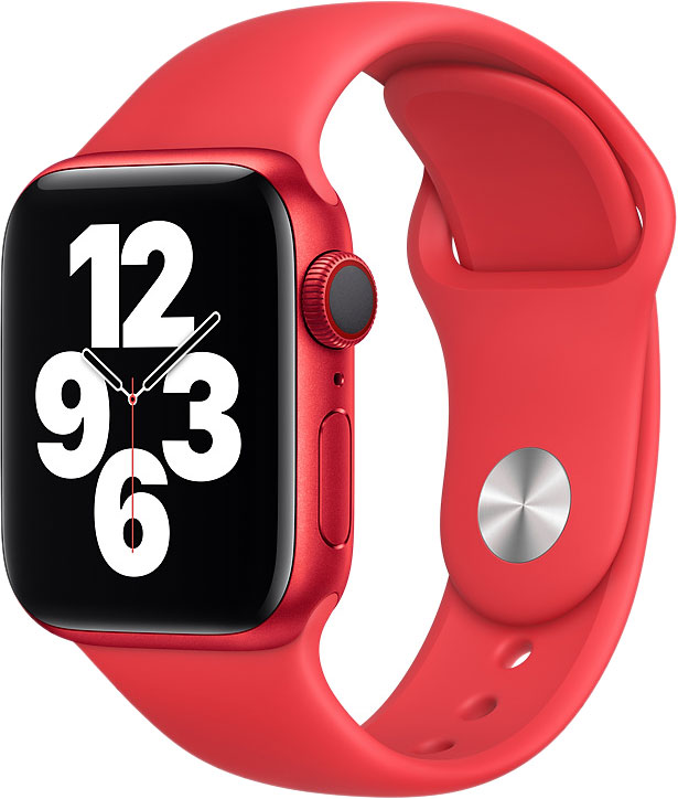 фото Ремешок apple для смарт-часов apple watch 40mm (product)red sport band (myar2zm/a)