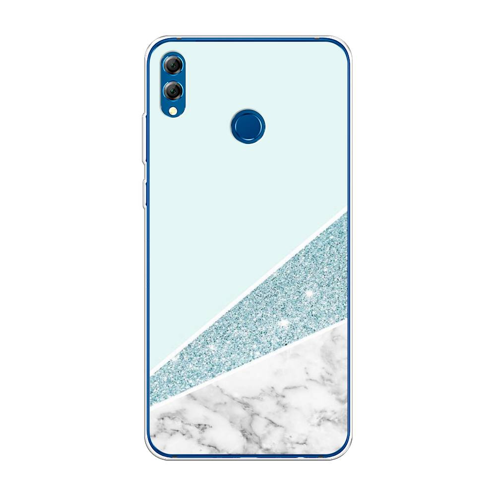 

Чехол Awog на Honor 8X Max "Мрамор с голубыми блестками", Голубой;белый, 66550-3