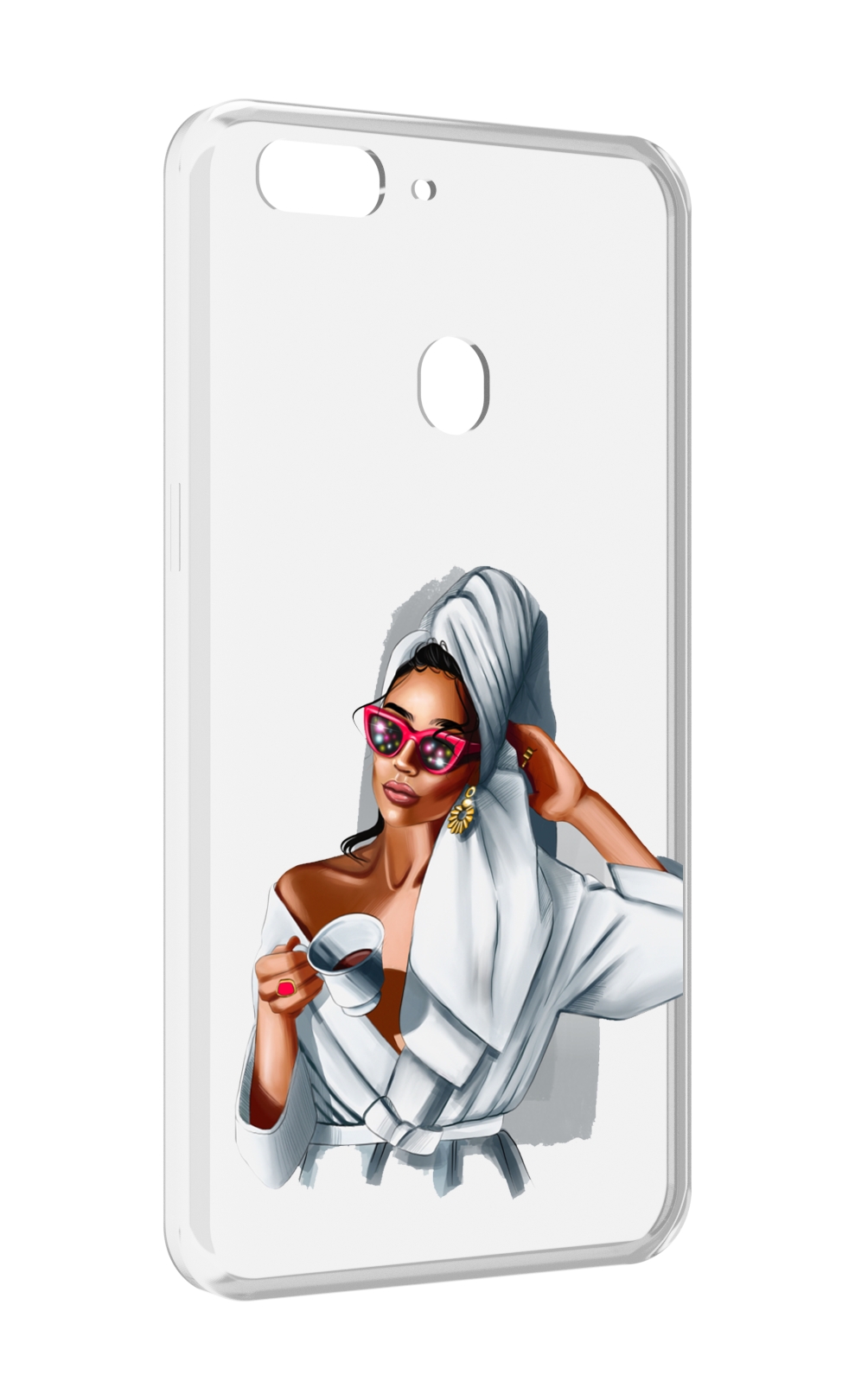 Чехол MyPads Девушка в белом халате женский для Oppo Realme 2