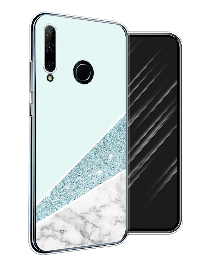 

Чехол Awog на Honor 20 Lite 2019 "Мрамор с голубыми блестками", Голубой;белый, 68950-3