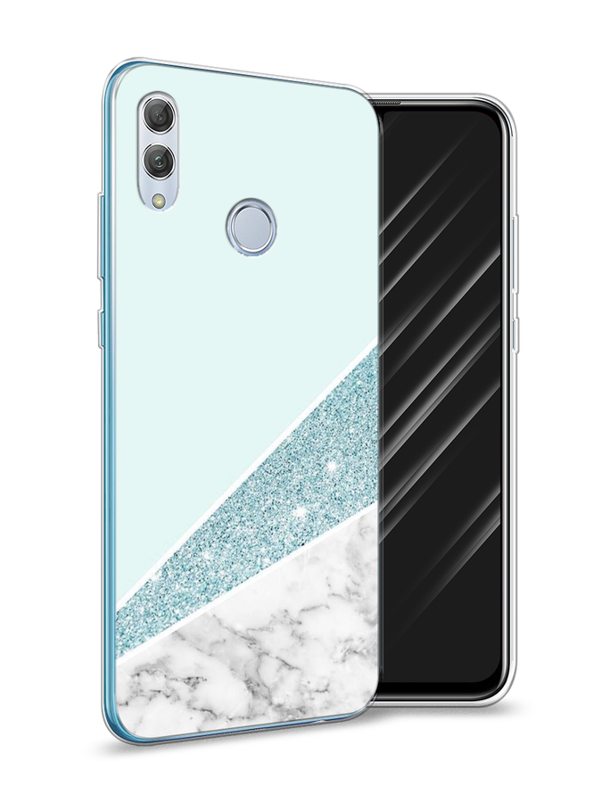 

Чехол Awog на Honor 10 Lite "Мрамор с голубыми блестками", Голубой;белый, 67550-3