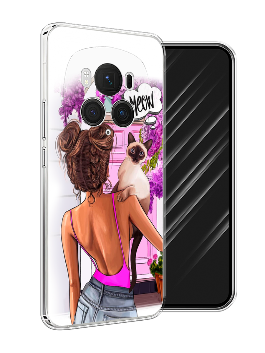 

Чехол Awog на Honor Magic 6 Pro "Девушка с кошкой", Розовый;коричневый, 6123750-1