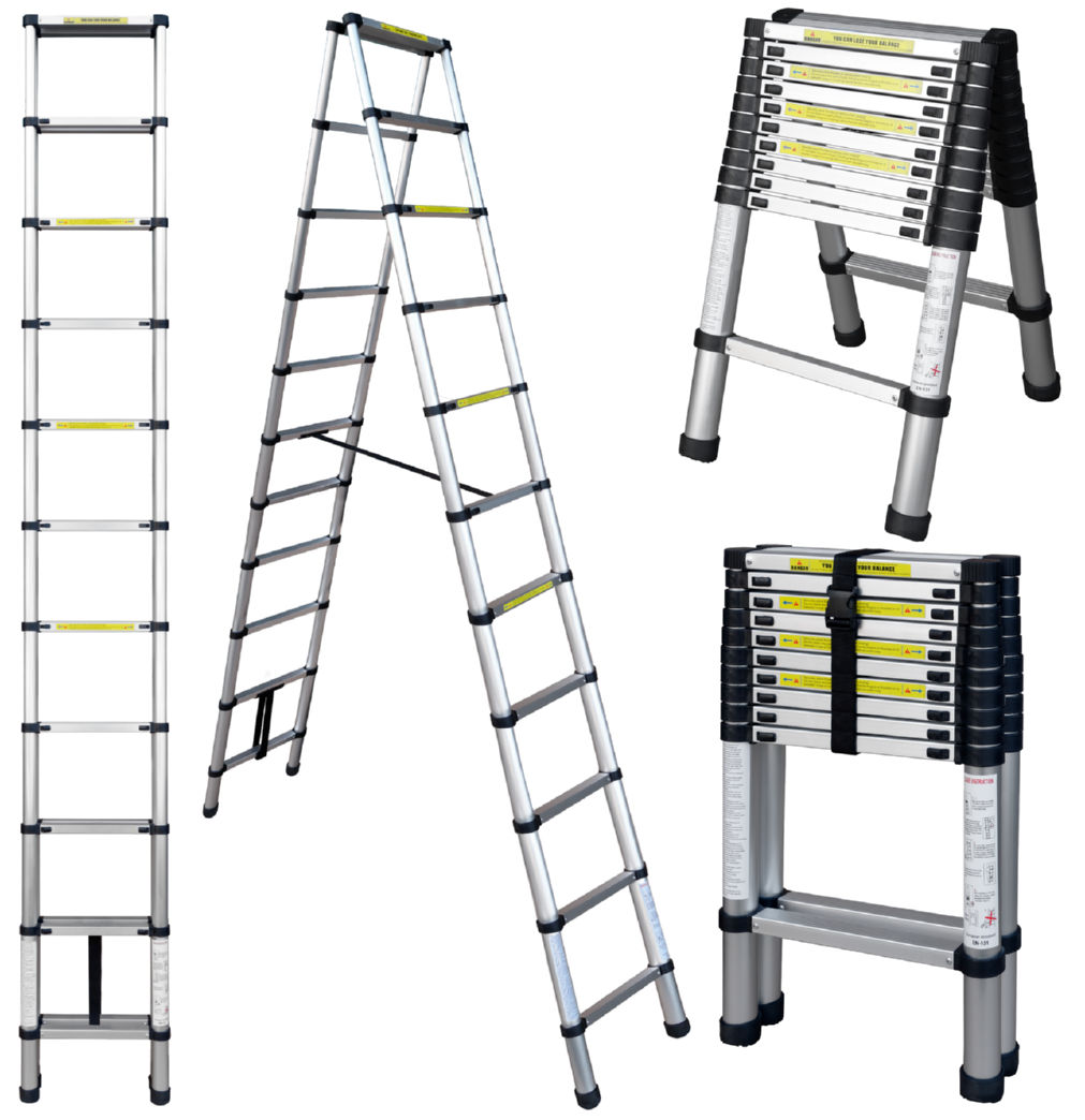 Лестница-стремянка телескопическая алюминиевая UPU Ladder UPT510 3,2 м телескопическая лестница стремянка qh 2x9 ступеней 2 8 м 2 8 м