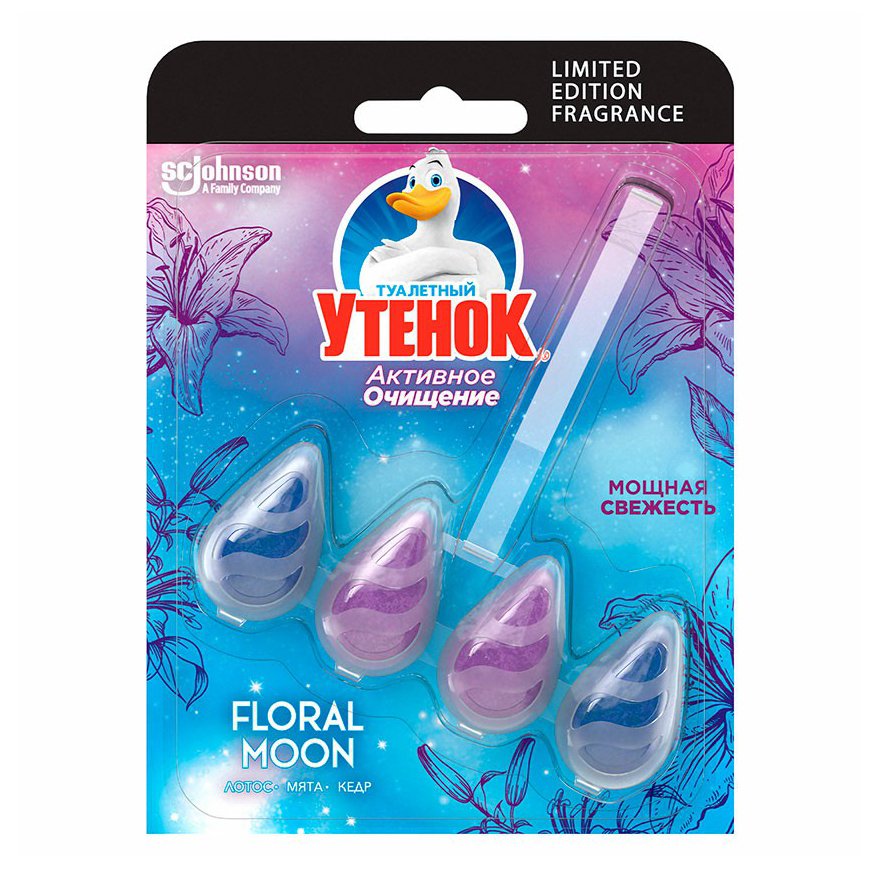 

Блок для унитаза Туалетный Утенок Floral Moon 38,6 г