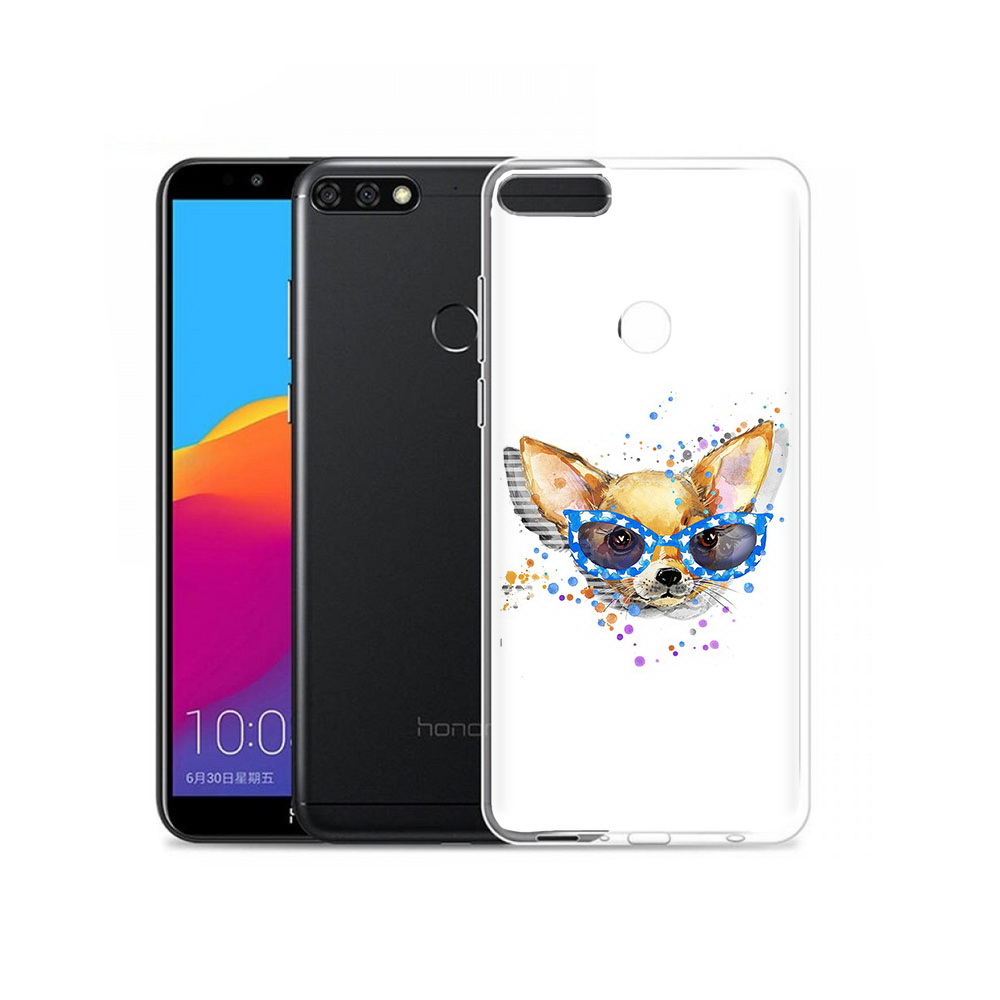 

Чехол MyPads Tocco для Honor 7C Pro чихуа-хуа в очках (PT113786.47.691), Прозрачный, Tocco